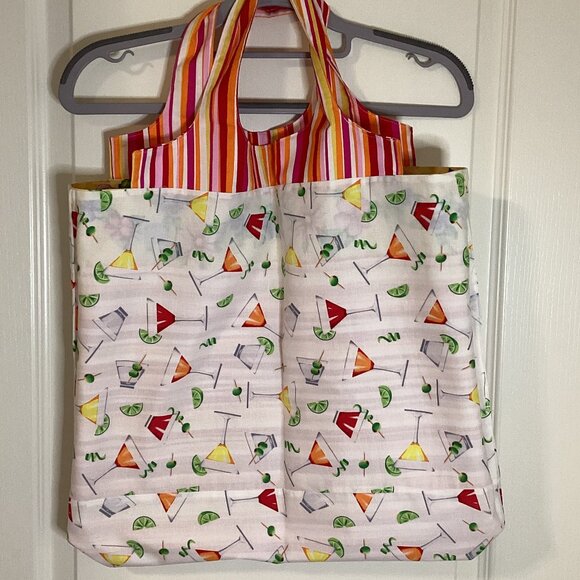 NWOT Handmade Reusable Foldable Grocery Shopping Gym Bag Travel Tote Colorful - Picture 5 of 5